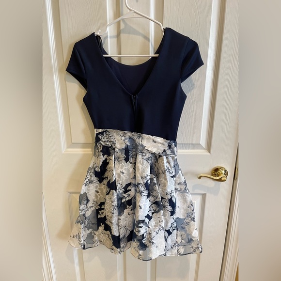 B Darlin Blue Floral Special Occasion Dress - Picture 2 of 6